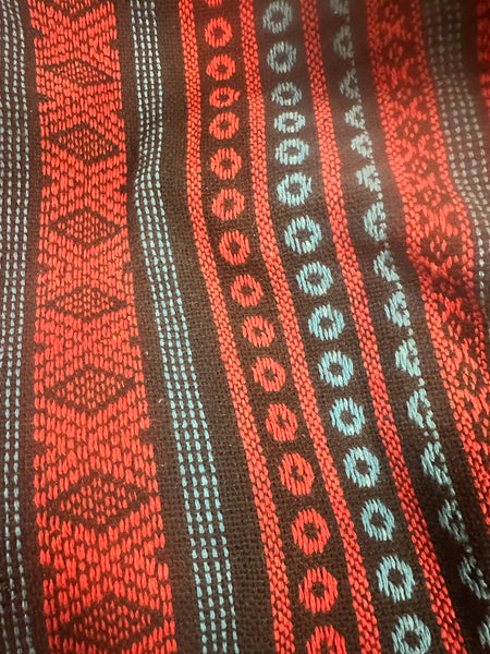 'Hooded Cowl' - Blk/Blue/Red Pattern