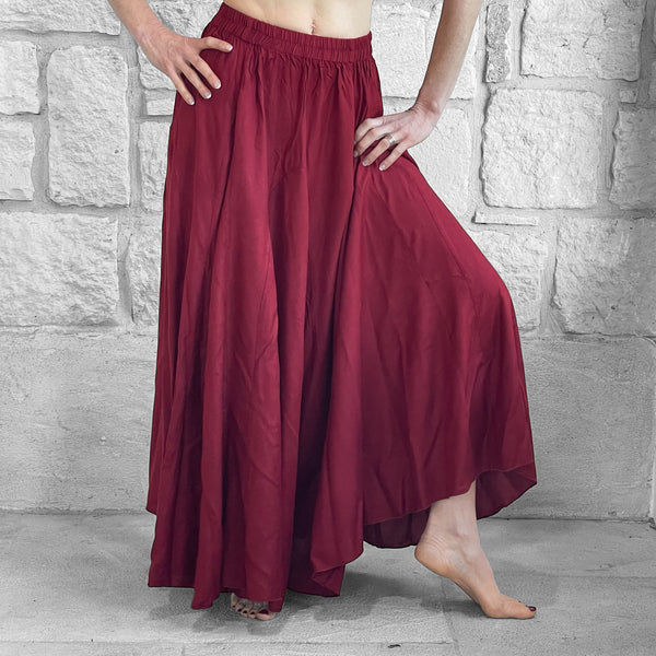 Sadie' Long Flowing Skirt - Rayon Red – Zootzu Garb