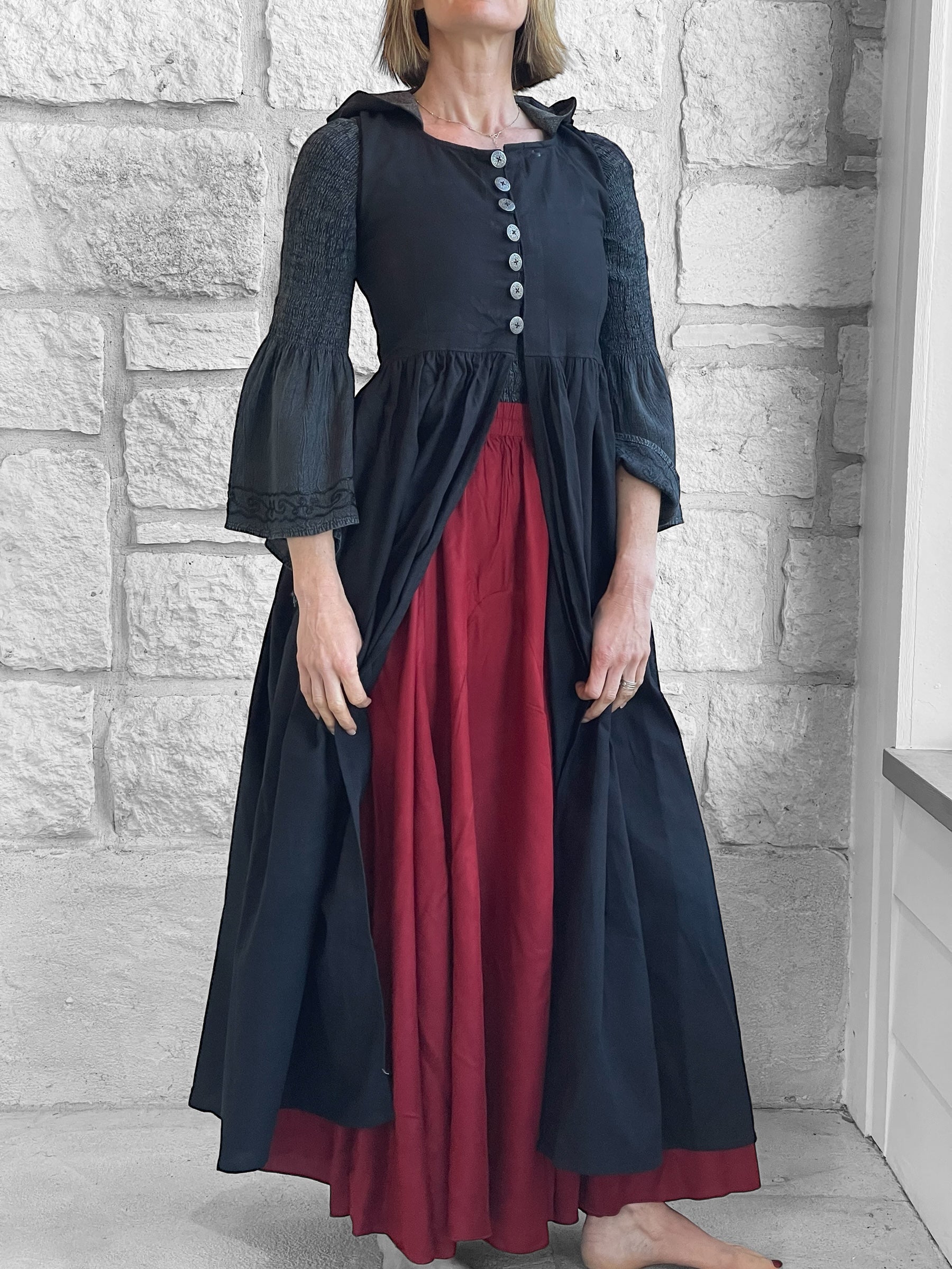 Womens Duster - Black/Grey – Zootzu Garb