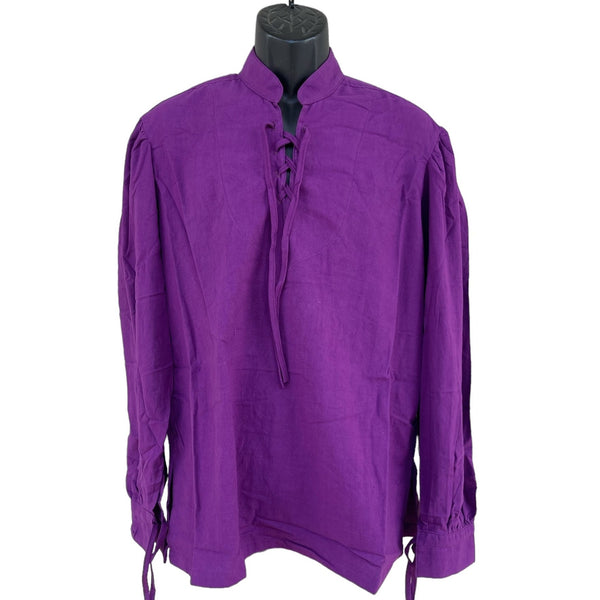 SALE! ‘ Merchant' Renaissance Shirt High Collar - Purple'