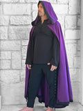 'Hooded Cloak' - Purple/Blk SALE