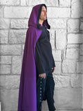 'Hooded Cloak' - Purple/Blk SALE