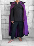 'Hooded Cloak' - Purple/Blk SALE