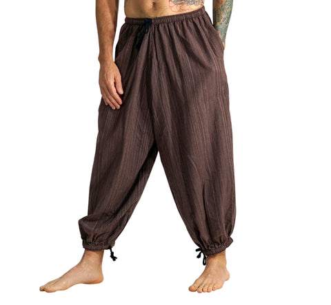 'Baggy' Pirate Pants - Striped Brown