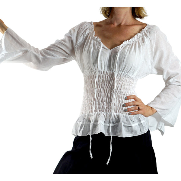 girls white peasant blouse