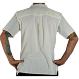 'Merchant' Renaissance Shirt, Short Sleeves - Cream/Off White - zootzu
