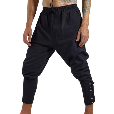 'Ankle Cuff' Medieval Pants - Black