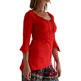 'Spirit' Womens Pirate Gypsy Shirt - Red - zootzu