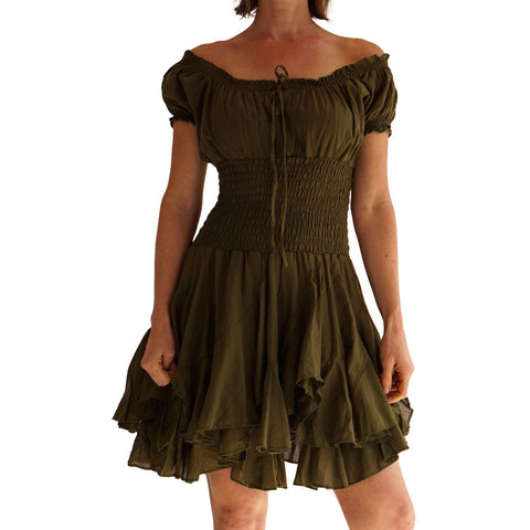 'Willow' Renaissance Dress - Fern Green