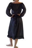 'Long Chemise' Overdress Renaissance Medieval Blouse - Black - zootzu
