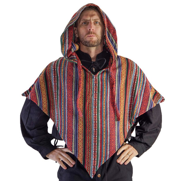 'Hooded Cowl' , Medieval Half Cloak  - Artistic Pattern - zootzu