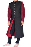 'Medieval Duster' Renaissance Festival Costume Doublet - Black/Red