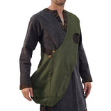 'Monk Bag' Medieval Messenger Bag - Green/Brown