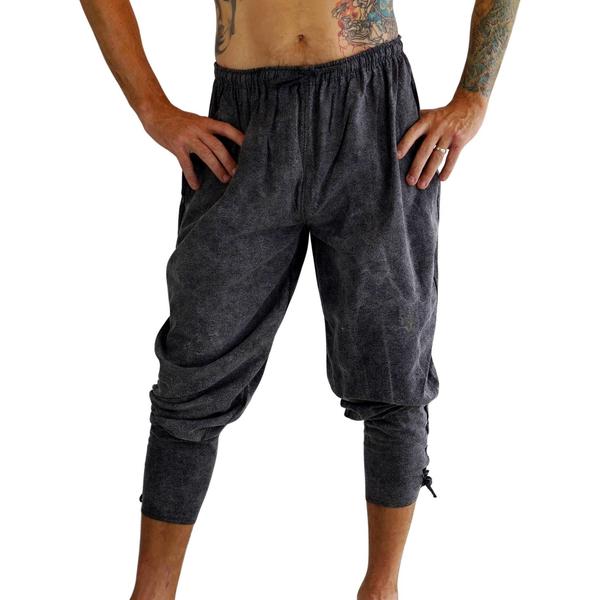 CUFFED ANKLE BARREL PANTS - Gray