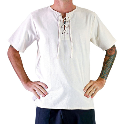 'Freeman' Medieval Viking Shirt - CREAM