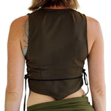 Petal Vest' Boho  Festival - Army Green - zootzu