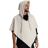 'Hooded Cowl' Medieval Half Cloak  - Cream - zootzu