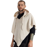 'Hooded Cowl' Medieval Half Cloak  - Cream - zootzu