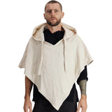 'Hooded Cowl' Medieval Half Cloak  - Cream - zootzu