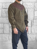 'Doublet with Sleeves' - Green/Brown