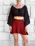 SALE! ‘Short Pixie Skirt' Embroidered Rayon - Red