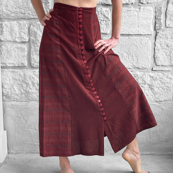 Long Plaid Skirt Renaissance Festival Dark Red