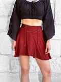 SALE! ‘Short Pixie Skirt' Embroidered Rayon - Red