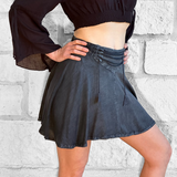 SALE! ‘Short Pixie Skirt' Embroidered Rayon - Gray