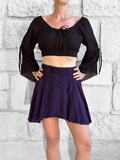 SALE! ‘Short Pixie Skirt' Embroidered Rayon - Purple