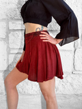 SALE! ‘Short Pixie Skirt' Embroidered Rayon - Red