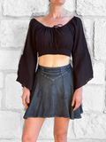 SALE! ‘Short Pixie Skirt' Embroidered Rayon - Gray