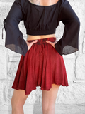 SALE! ‘Short Pixie Skirt' Embroidered Rayon - Red