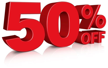 50% OFF SALE!