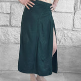 'Wrap Around Skirt' Long Embroidered - Green