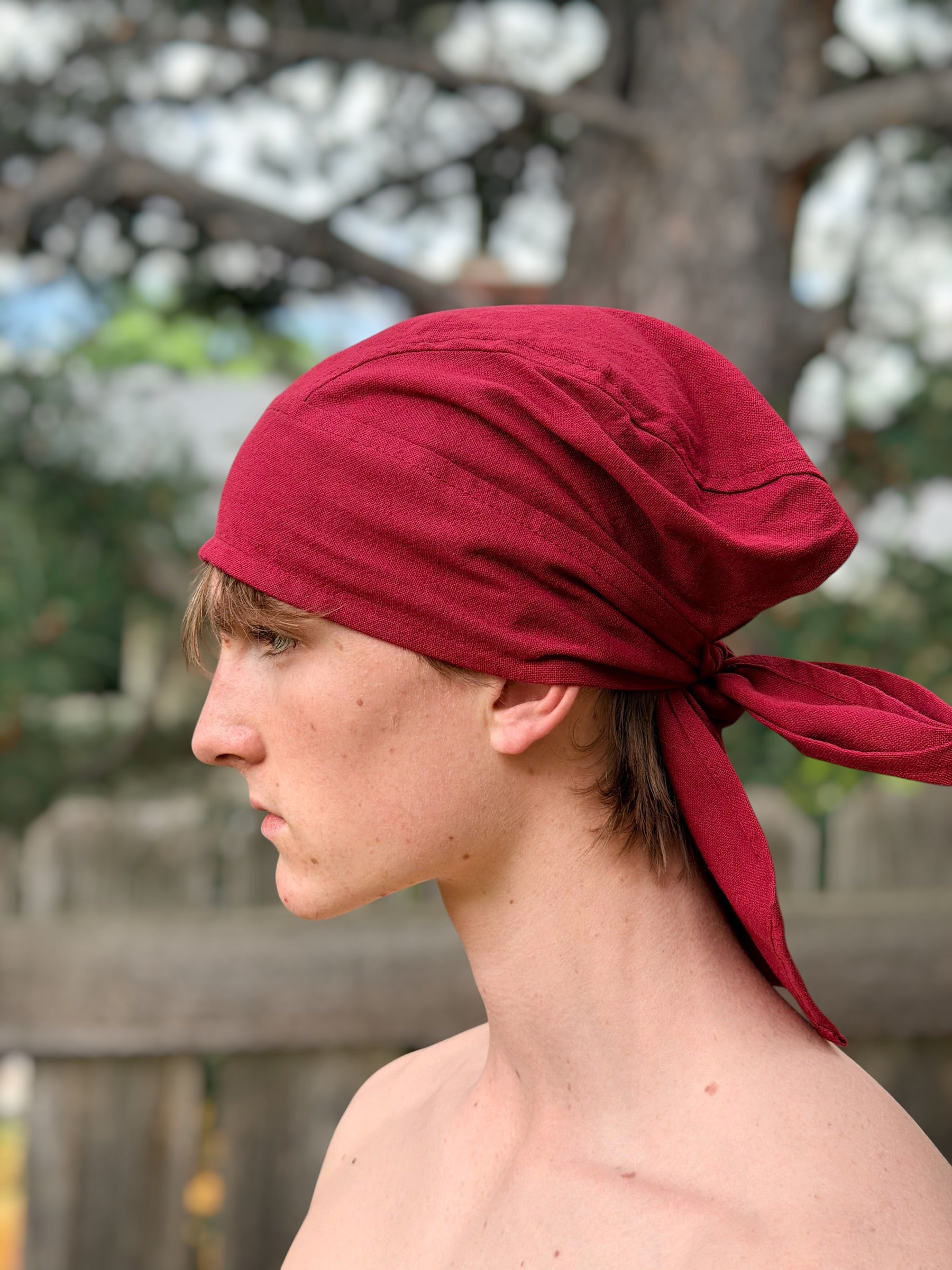 Bandana Hat Cotton - Maroon Red