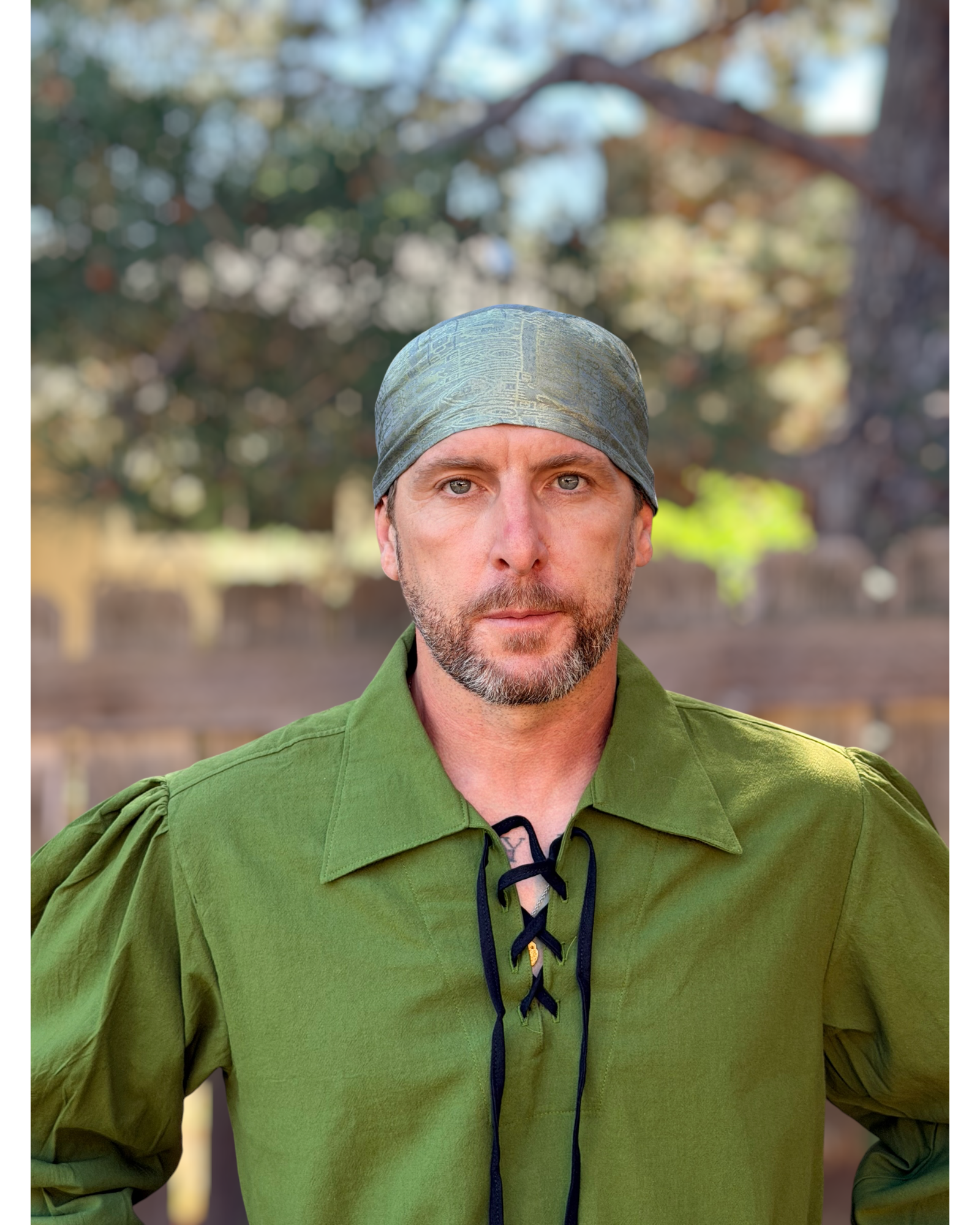 Pirate Bandana Hat Silk - Green