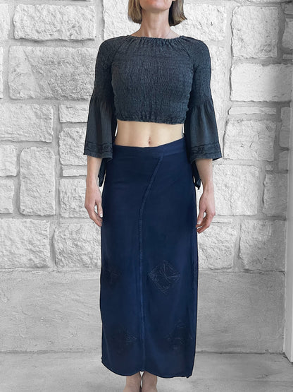 Wrap Skirt Long - Blue
