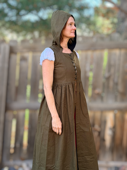 Womens Duster- Green/Brown