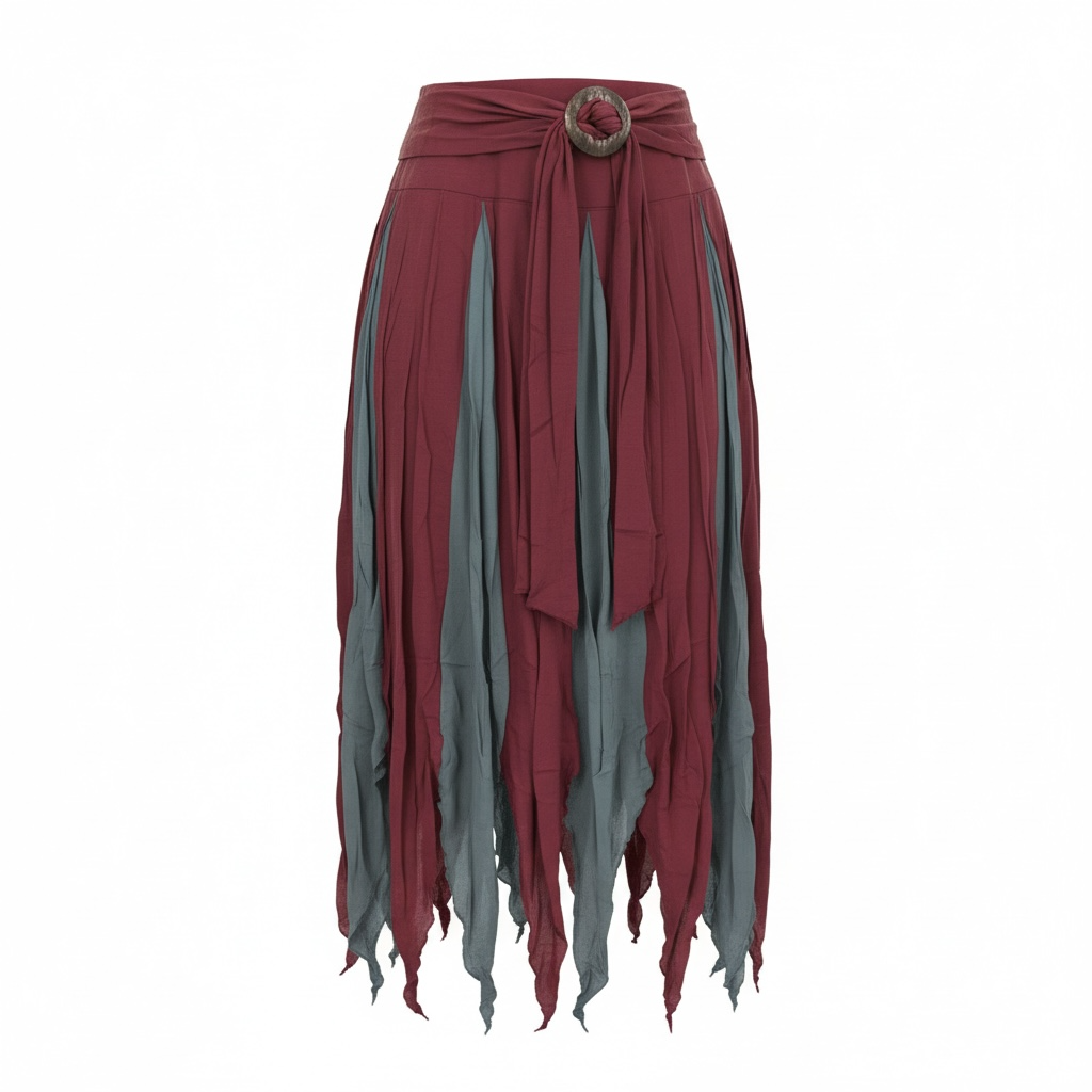 Petal Skirt - Maroon/Grey