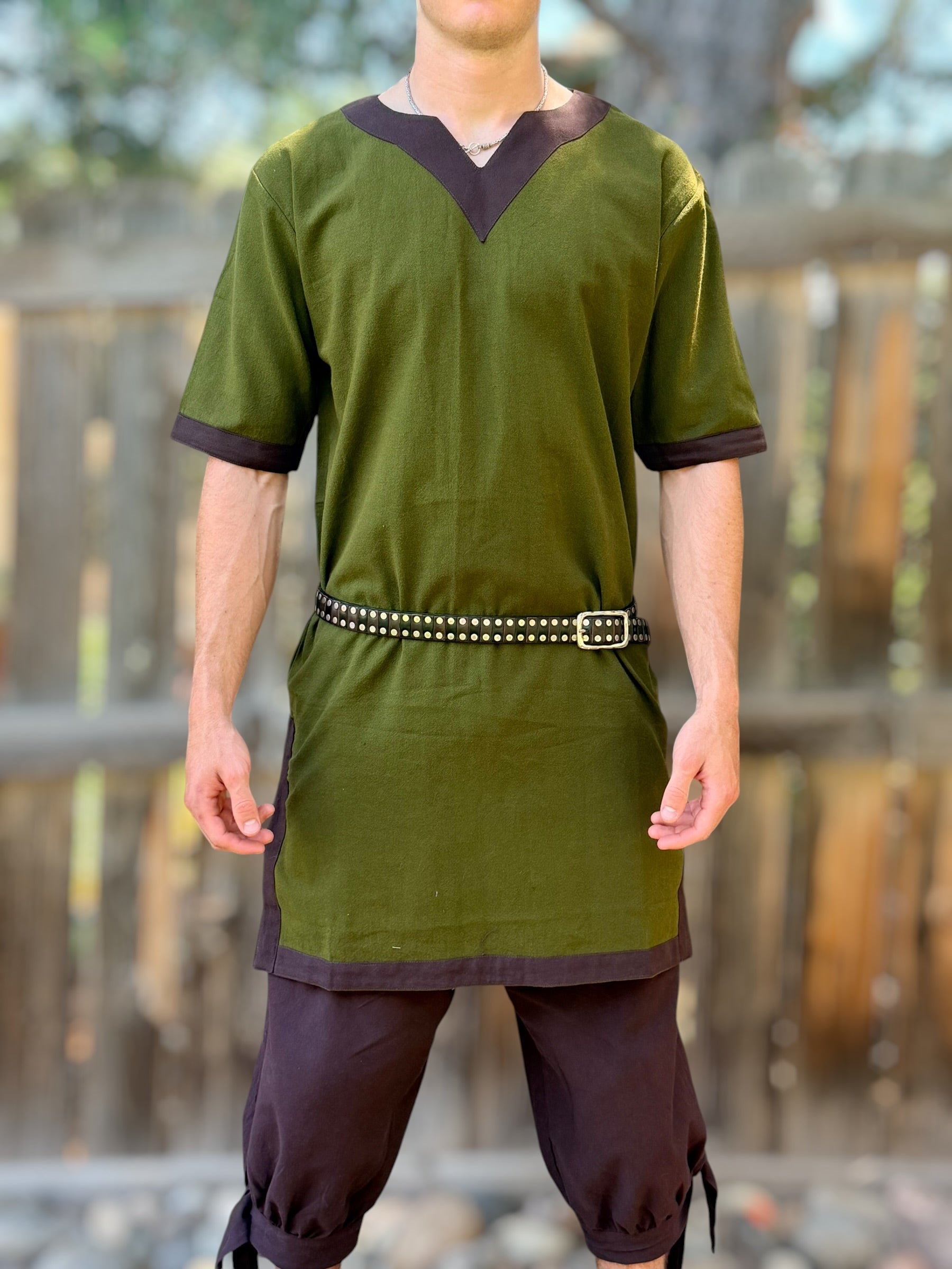 Viking Tunic SS - Green/Brown