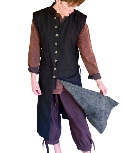 Medieval Duster - Black/Stone Black