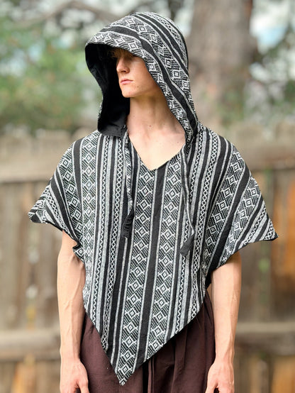 Hooded Cowl - Black/White