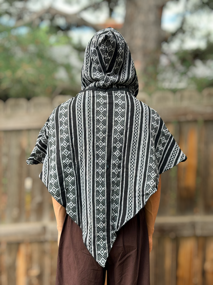 Hooded Cowl - Black/White