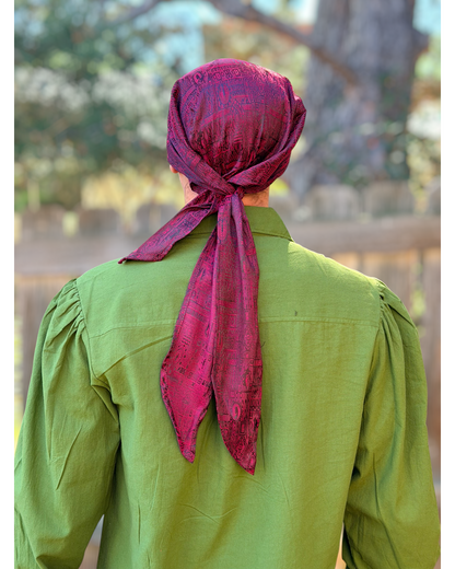 Bandana Hat, Silk - Red