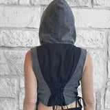 'Sprite Hooded Vest'  - Black/Stone Black
