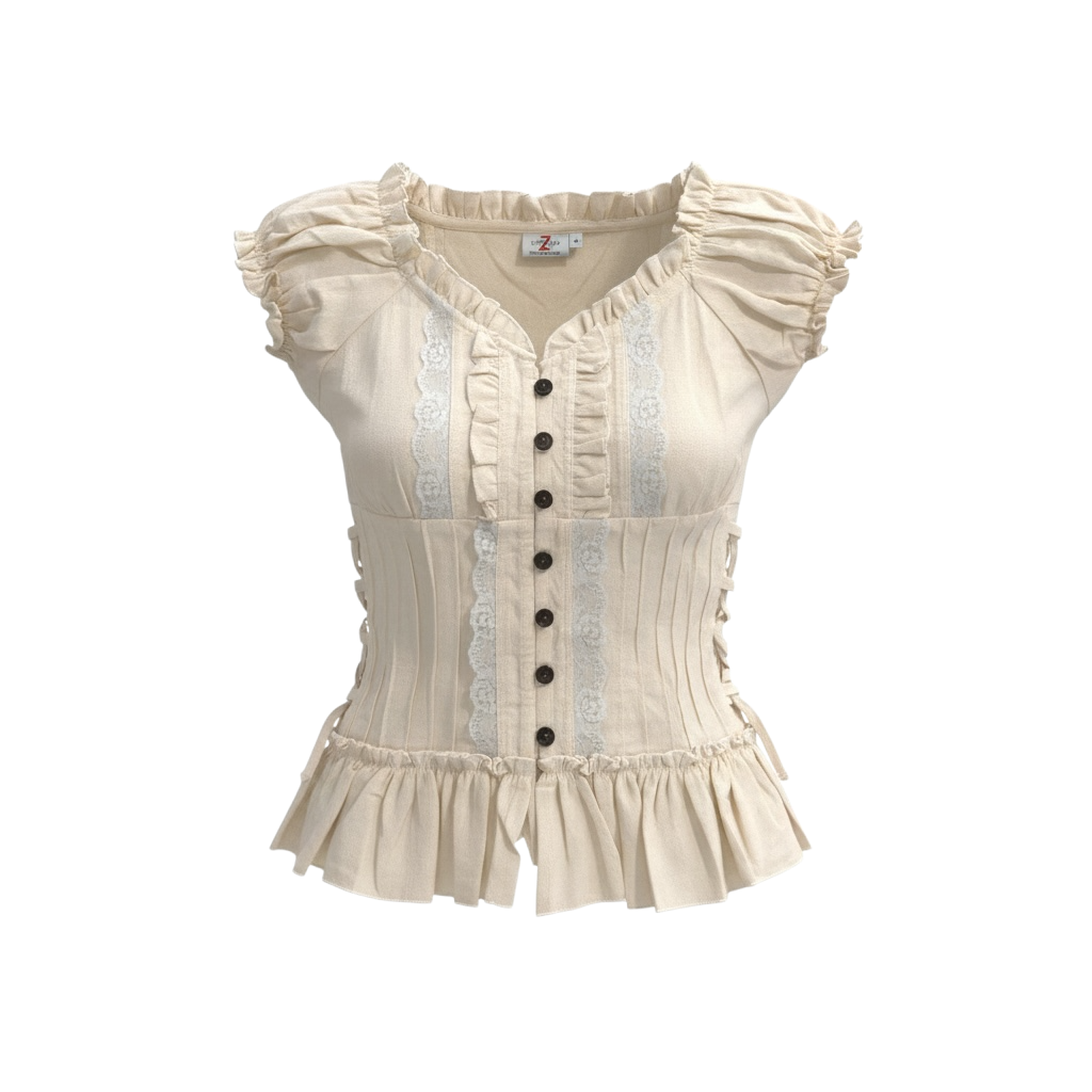 Steampunk Blouse - Cream