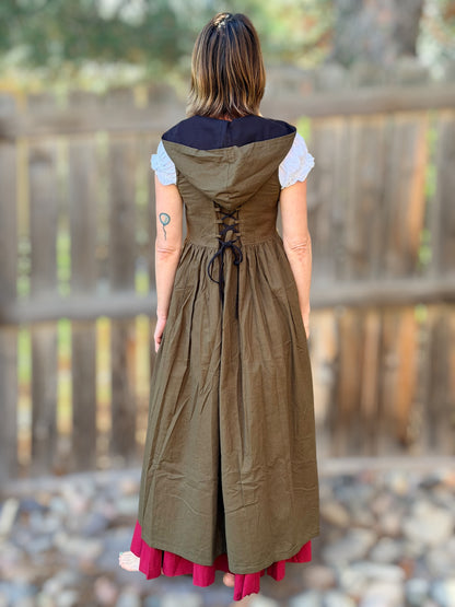 Womens Duster- Green/Brown