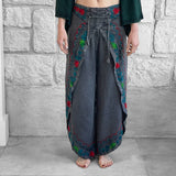 'Split' Indian Stonewashed Rayon Pants - Dark Gray