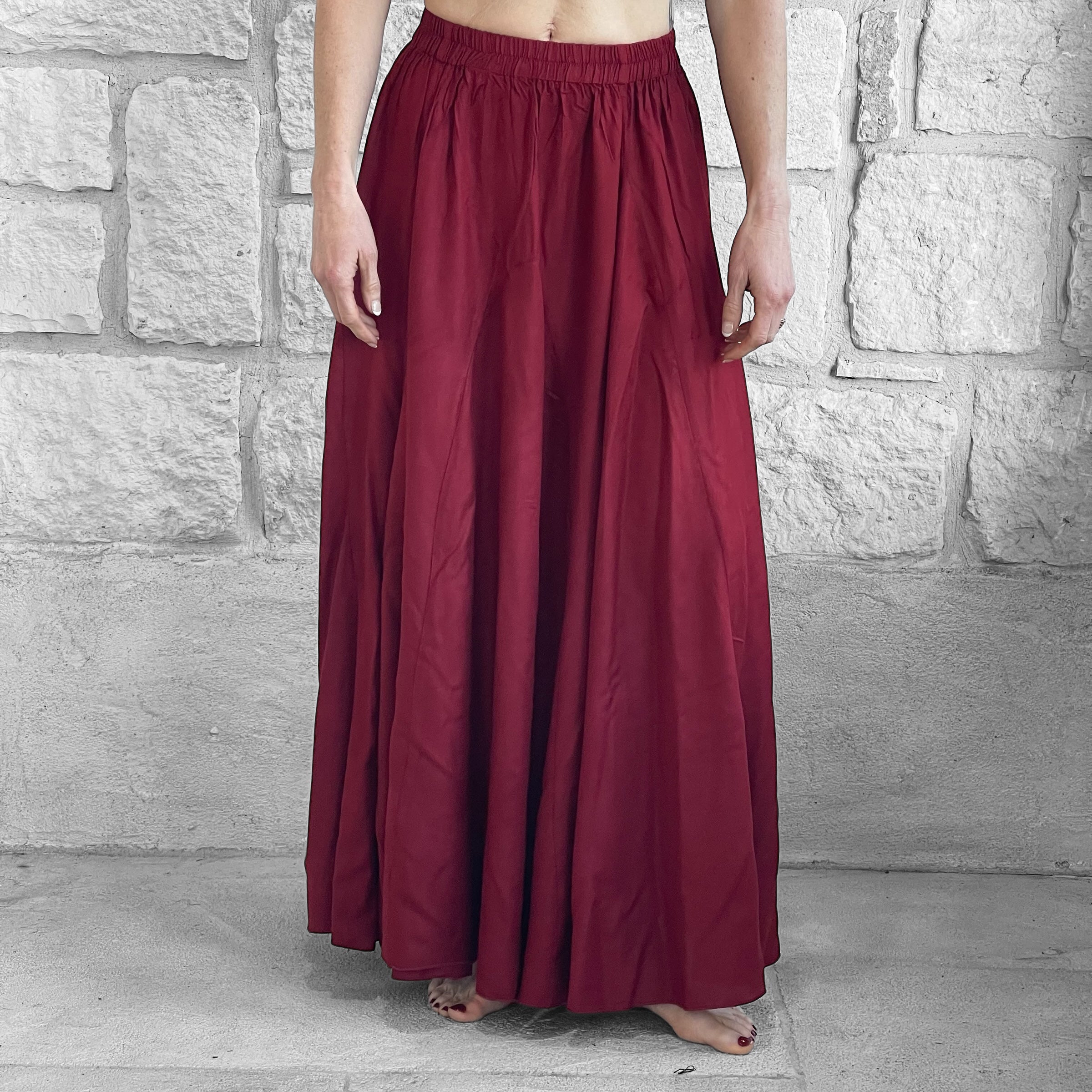 Sadie Long Skirt - Rayon Red