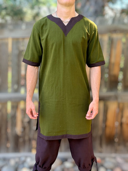 Viking Tunic SS - Green/Brown